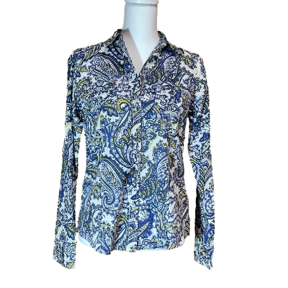MICHAEL Michael Kors Paisley Buttondown Top Size Small - EUC